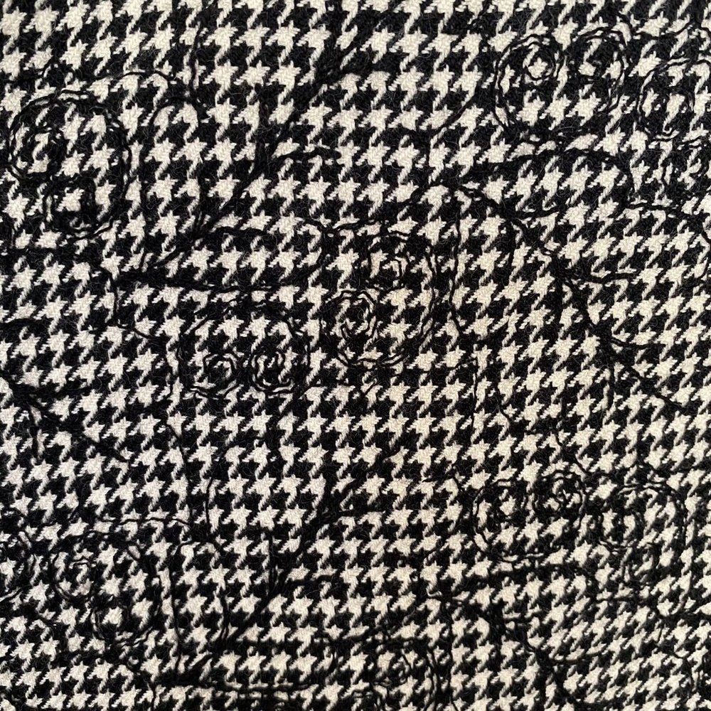 Vintage Women’s Size M/L Pure Wool Houndstooth Floral Boyfriend Blazer Jacket - Picture 8 of 12